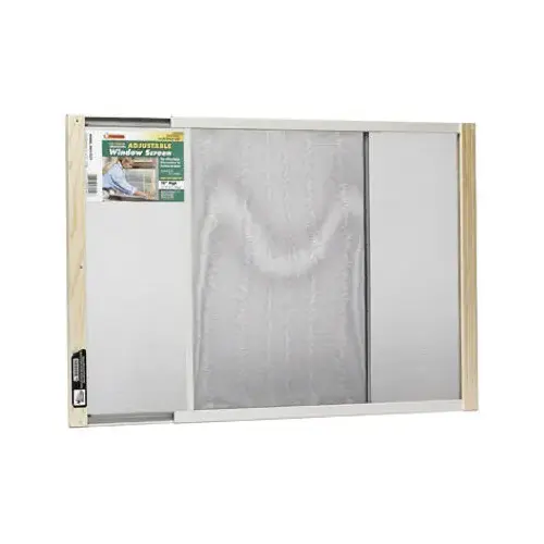 W.B. Marvin Window Screen, 18 in L, 21 to 37 in W, Aluminum Clear