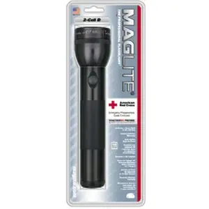 Maglite SS2D016 Mag-Lite  Standard Flashlight, 2 D, 27 Lumens, Black, Hangpak