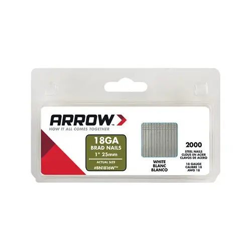 Brad Nails BN18 18 Ga. X 1" L Galvanized Steel 2000 pk 0.95 lb Galvanized Brad Nails BN18 18 Ga. X 1" L Galvanized Steel 2000 pk 0.95 lb Galvanized