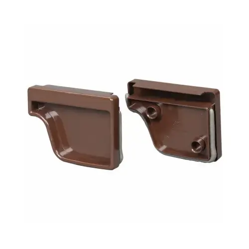 Gutter End Cap Set 4.6" H X 2" W X 5" L Brown Vinyl K Brown Pair