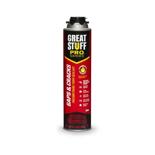 Foam Sealant Gaps & Cracks Orange Polyurethane Insulating 24 oz Orange