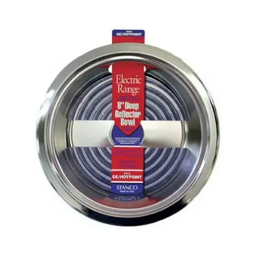 Reflector Bowl Steel 8" W Chrome