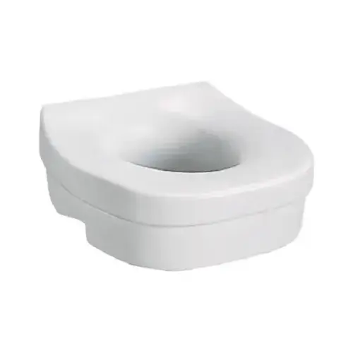 Elevated Toilet Seat White Plastic 5" H X 11-3/4" L White