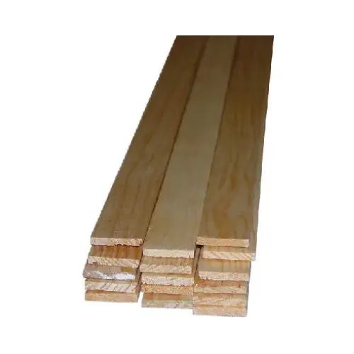 Lattice Moulding, 96 in L, 1-3/8 in W, Wood - pack of 10