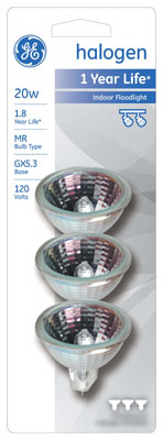 GE 85289 Halogen Bulb Edison 20 W MR16 Spotlight 290 lm White Frosted