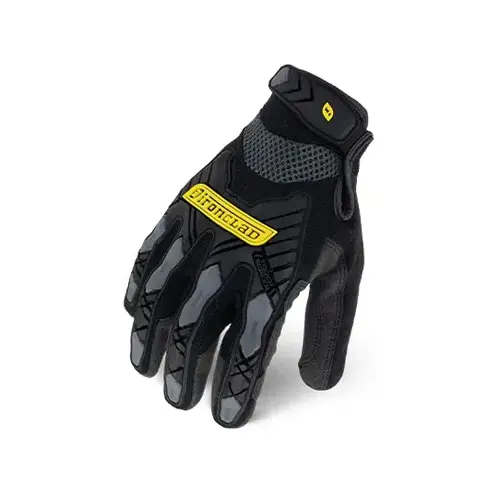 Impact-Resistant Gloves: Size X-Large, ANSI Puncture 3, Suede & Polyester Lined, Suede & Polyester Black/Gray Impact-Resistant Gloves: Size X-Large, ANSI Puncture 3, Suede & Polyester Lined, Suede & Polyester Black/Gray