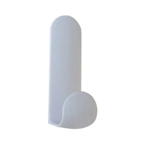 Hook 4" L White Plastic Small and Medium Stick On! Tall White Pair Hook 4" L White Plastic Small and Medium Stick On! Tall White Pair
