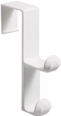 iDesign 16101 Door Hook, 2-Hook, Plastic White