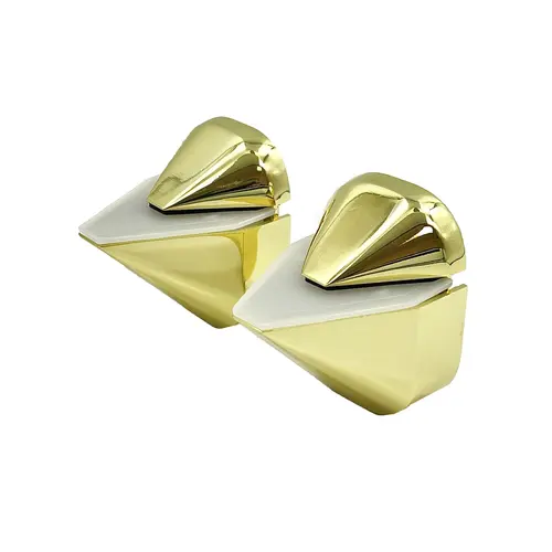 Polished Brass Adjustable Shelf Clamp Pair