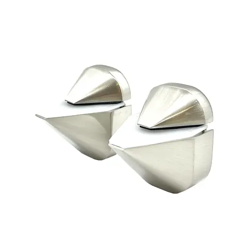 Brushed Nickel Adjustable Shelf Clamp Pair