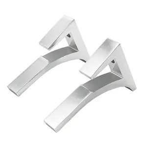 CRL SC5CH Chrome - Aluminum Shelf Bracket for 3/8" to 1/2" Glass - pack of 2