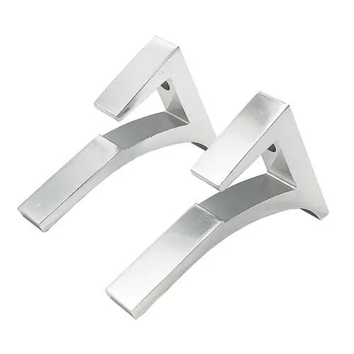 Chrome - Aluminum Shelf Bracket for 3/8" to 1/2" Glass - pack of 2