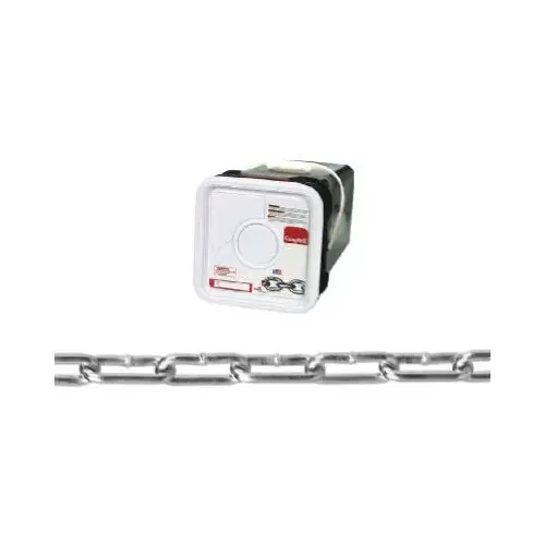 Coil Chain No. 2" Straight Link Carbon Steel 3/16" D X 225 ft. L Zinc Plated Coil Chain No. 2" Straight Link Carbon Steel 3/16" D X 225 ft. L Zinc Plated