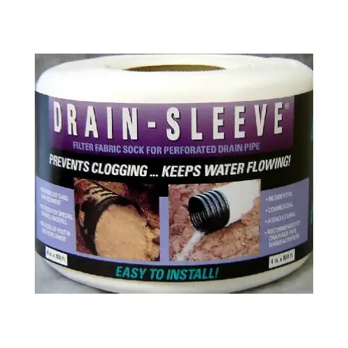 4 In. W. x 10 Ft. L. Fabric Drain Guard Sock