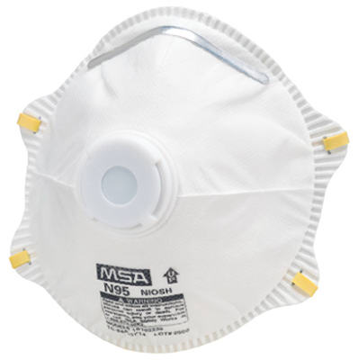 Safety Works 10103821 Disposable Dust Respirator with Exhalation Valve, One-Size Mask, N95 Filter Class, White