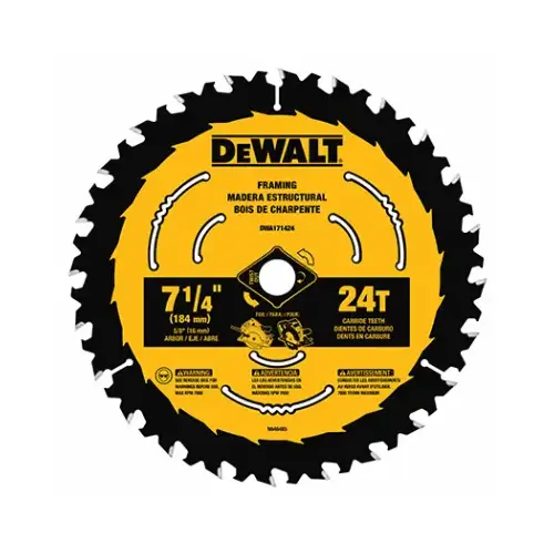 Circular Saw Blade 7-1/4" D X 5/8" Tungsten Carbide 24 teeth Circular Saw Blade 7-1/4" D X 5/8" Tungsten Carbide 24 teeth