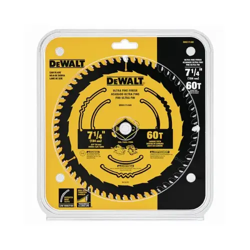 Circular Saw Blade, 7-1/4 in Dia, 5/8 in Arbor, 60-Teeth, Tungsten Carbide Cutting Edge Circular Saw Blade, 7-1/4 in Dia, 5/8 in Arbor, 60-Teeth, Tungsten Carbide Cutting Edge