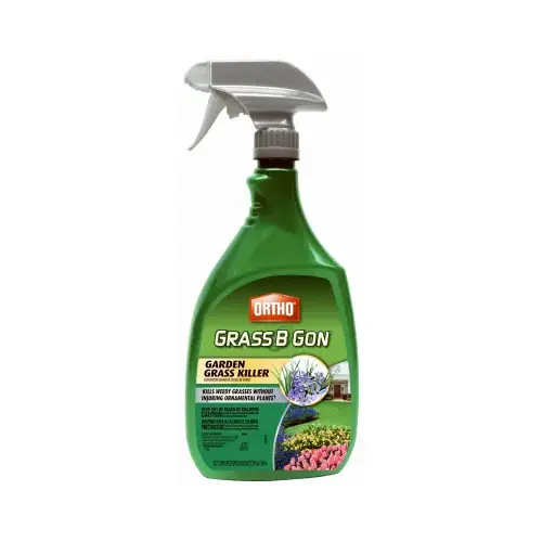 Grass B Gon Garden Grass Killer, Liquid, Spray Application, 24 oz Bottle Clear Amber