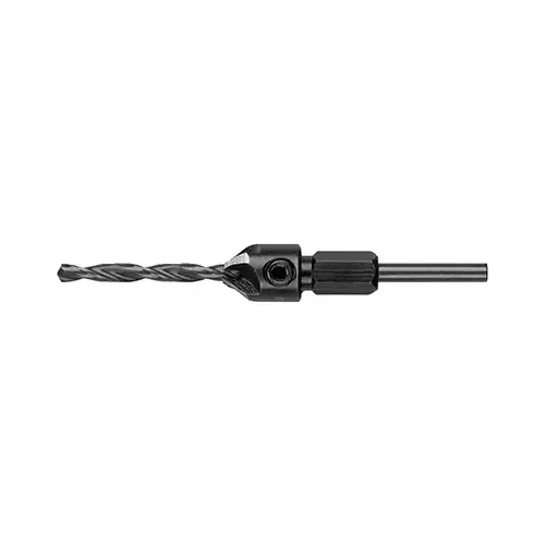 Drill Bit, 9/64 in Dia, 5 in OAL, Flip Drive, 4-Flute, 1/4 in Dia Shank Black Drill Bit, 9/64 in Dia, 5 in OAL, Flip Drive, 4-Flute, 1/4 in Dia Shank Black