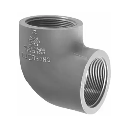 Schedule 80 PVC FPT x FPT 90-Degree Elbow, 1-1/2-In. Schedule 80 PVC FPT x FPT 90-Degree Elbow, 1-1/2-In.