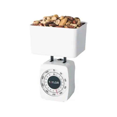 Mechanical Food Scale, 1 lb Analog, White Mechanical Food Scale, 1 lb Analog, White