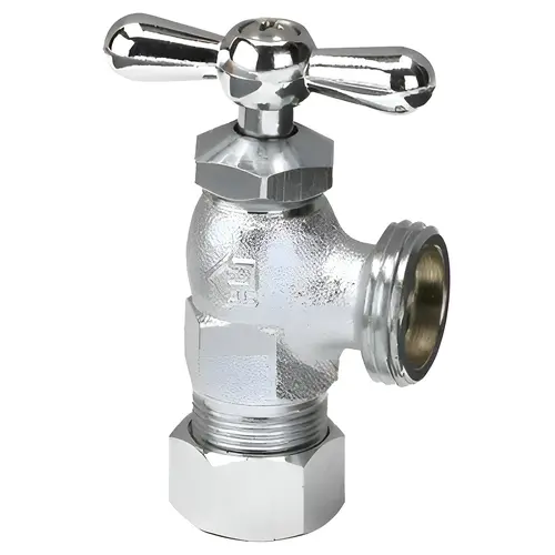 Washing Machine Valve ProLine 1/2" Compression X 3/4" MHT Brass Chrome Plated Washing Machine Valve ProLine 1/2" Compression X 3/4" MHT Brass Chrome Plated