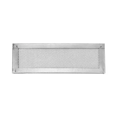 16 x 4-In. Galvanized Steel Flat Screen Vent Gray