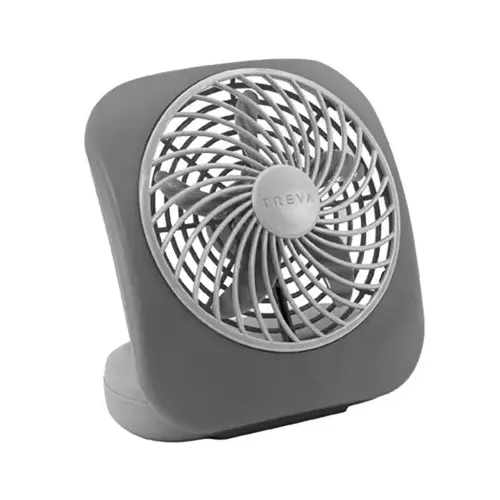 5 In. 2-Speed Gray Battery Operated Table Fan