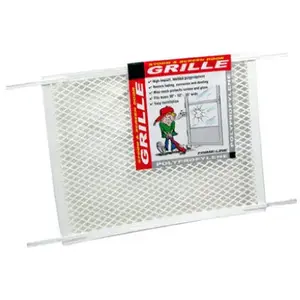 Make-2-Fit PL 15517 Hinged Screen Door Grill, 34-1/2 in W, 20 in H, Plastic, For: 30 to 36 in W Sliding Screen Doors White