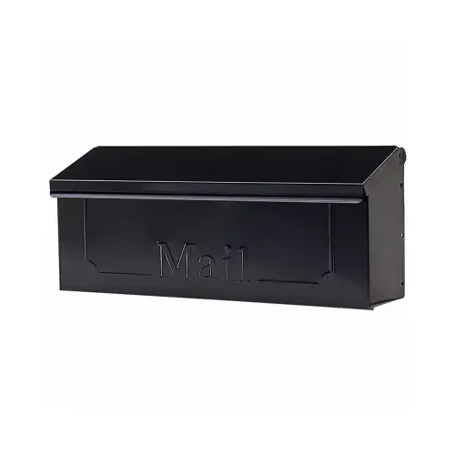 Townhouse Black Steel Horizontal Wall-Mount Mailbox