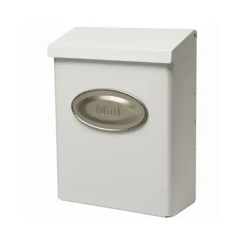 Mailbox Gibraltar es Designer Contemporary Galvanized Steel Wall Mount White Powder Coated