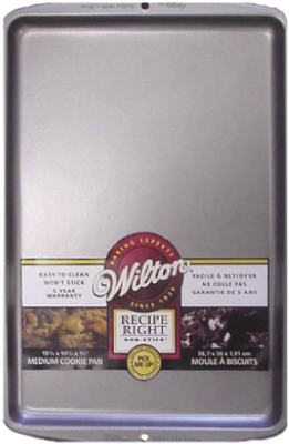 WILTON 191003195 Silver Non-Stick Bakeware Medium Baking Sheet, 15.2 x 10.25 In.
