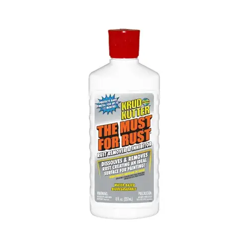 The Must for Rust Rust Remover and Inhibitor, Liquid, Mild, Light Green, 8 oz, Flip-Top Bottle The Must for Rust Rust Remover and Inhibitor, Liquid, Mild, Light Green, 8 oz, Flip-Top Bottle