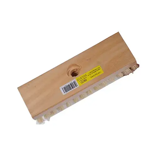 7-3/4 In. Acid Scrub Brush, Threaded Hole, Wood Block, 1 In. Tampico Bristles