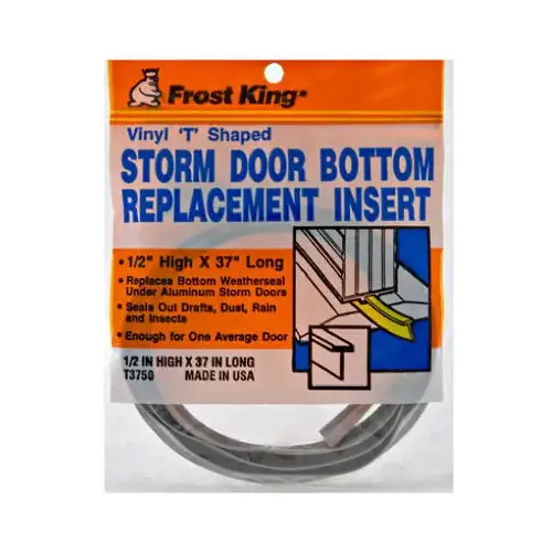 37-Inch Gray Vinyl Storm Door Bottom T Section Insert 37-Inch Gray Vinyl Storm Door Bottom T Section Insert