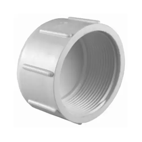 Schedule 40 Threaded Pipe Cap, White, 1.25-In. Schedule 40 Threaded Pipe Cap, White, 1.25-In.