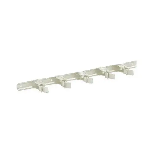 Tool Storage Clip Bar, 5-Compartment, Steel, White Tool Storage Clip Bar, 5-Compartment, Steel, White
