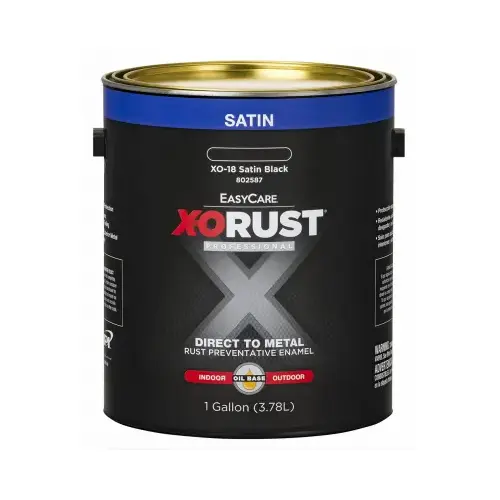 Premium Interior/Exterior Anti-Rust Enamel, Satin Black, Oil-Base, 1-Gallon Premium Interior/Exterior Anti-Rust Enamel, Satin Black, Oil-Base, 1-Gallon