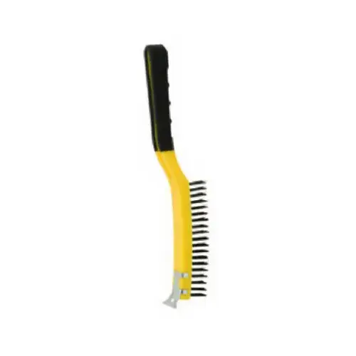 Wire Stripping Brush with Scraper, 5-1/4 in L x 1/2 in W Brush, Carbon Steel Trim