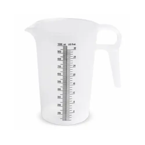 Accu Pour Measuring Pitcher, 32-oz., Food Grade Polypropylene, Measures in oz. & Metric