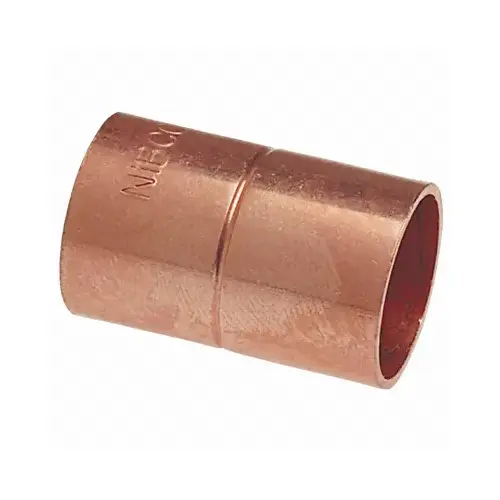 Copper Pipe Coupling With Roll Stop, 1-In. CxC Copper Pipe Coupling With Roll Stop, 1-In. CxC