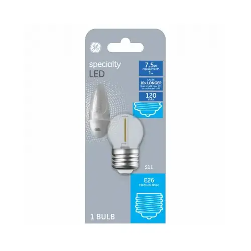 LED Bulb, S11 Lamp, 7.5 W Equivalent, E26/24 Medium Lamp Base, Clear, Soft White Light LED Bulb, S11 Lamp, 7.5 W Equivalent, E26/24 Medium Lamp Base, Clear, Soft White Light