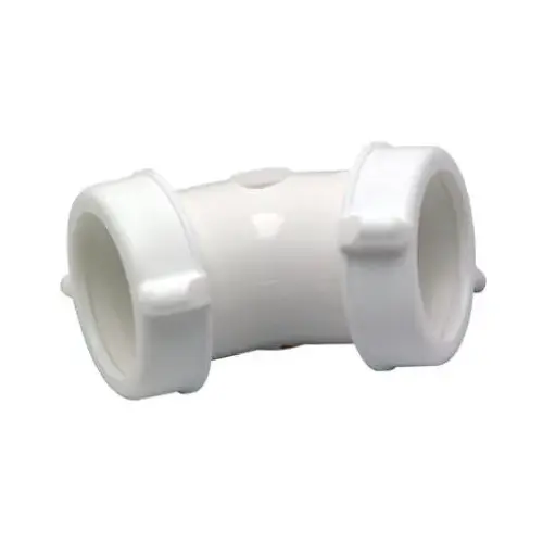 Lavatory/Kitchen Drain Elbow, 45 Degree, White Plastic Lavatory/Kitchen Drain Elbow, 45 Degree, White Plastic
