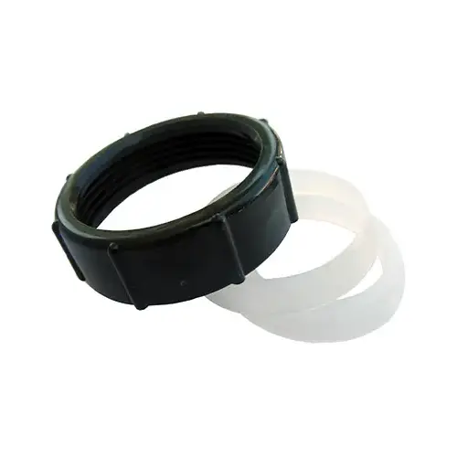 Slip Joint Nut Kit, Black Plastic, 1-1/2 In.