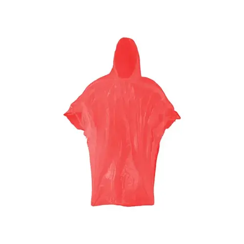 Economy Poncho, Red, One Size