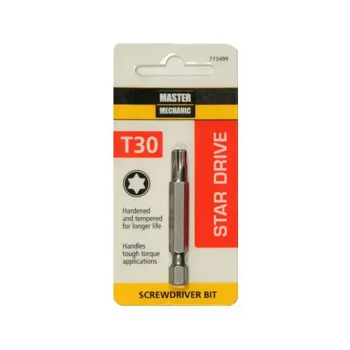 Torx T30 Screwdriver Bit, 2 In. Torx T30 Screwdriver Bit, 2 In.