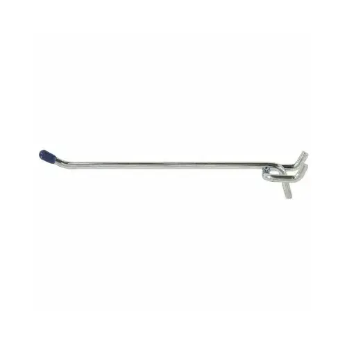 Straight Pegboard Hooks, Heavy-Duty, 1/4 x 6-In pair Silver Straight Pegboard Hooks, Heavy-Duty, 1/4 x 6-In pair Silver