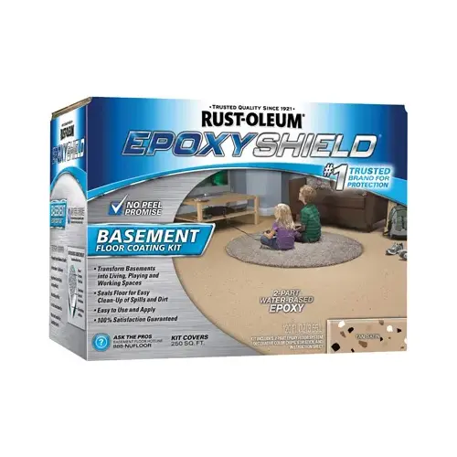 EpoxyShield Basement Floor Coating Paint Kit, Tan, Gallon - pack of 2 EpoxyShield Basement Floor Coating Paint Kit, Tan, Gallon - pack of 2