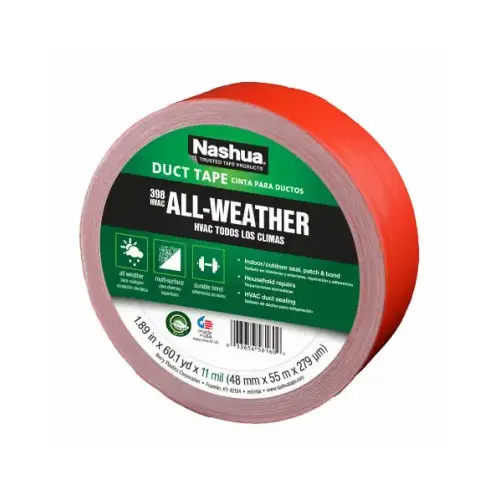 HVAC Duct Tape, Red, 1.89-In. x 60-Yds.