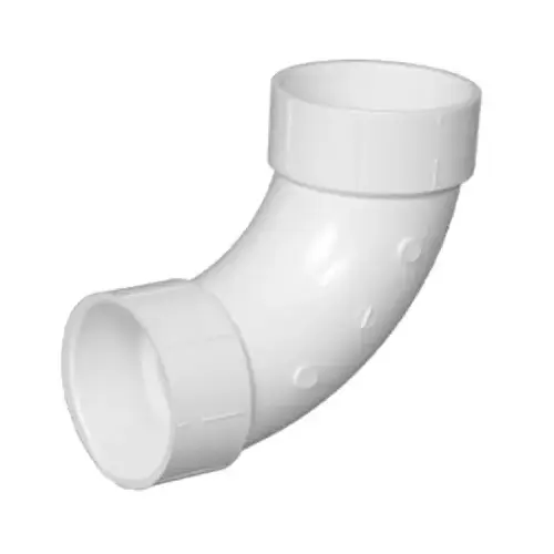 Schedule 40 DWV PVC Long Sweep 90-Degree Elbow, 3-In. Schedule 40 DWV PVC Long Sweep 90-Degree Elbow, 3-In.